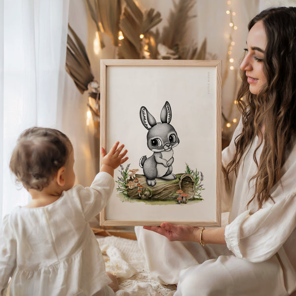 Boo the Bunny Kids Nursery Wall Art Print