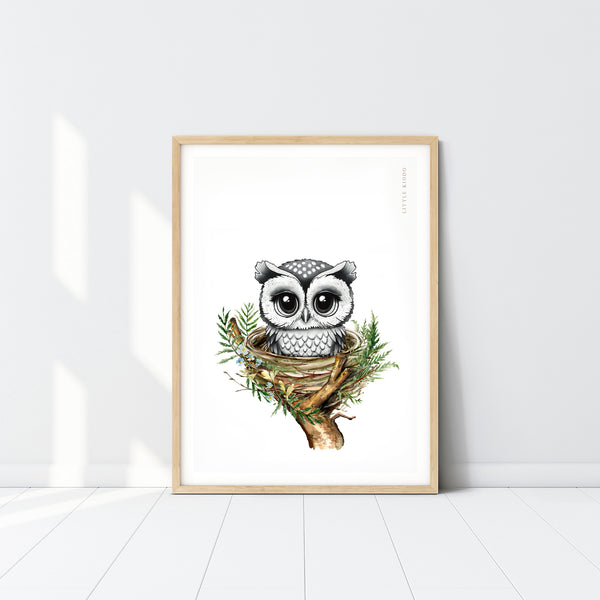 Odie the Owl Kids Nursery Wall Art Print