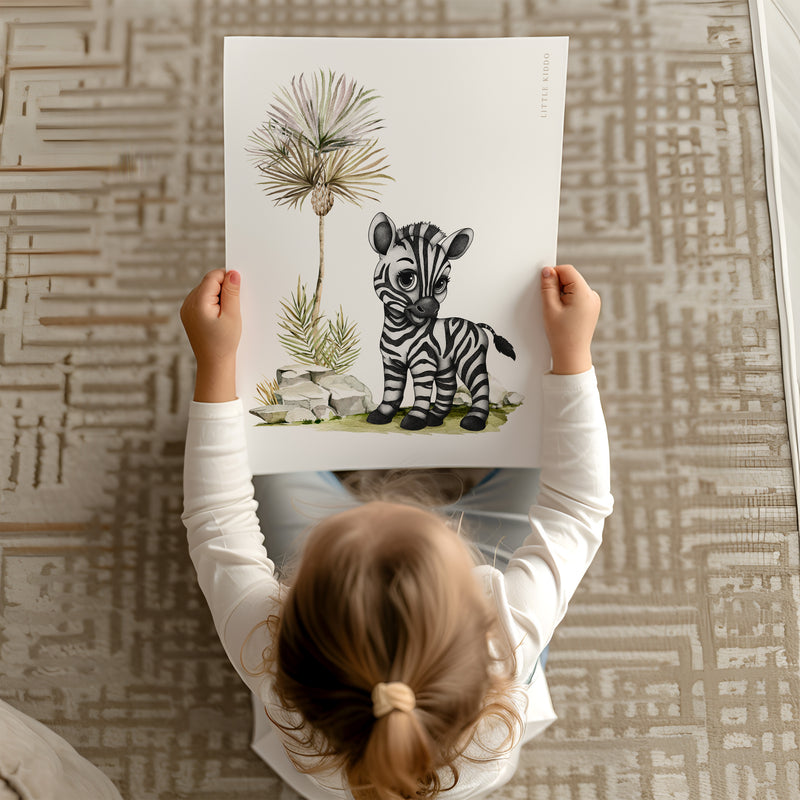 PJ the Zebra Kids Nursery Wall Art Print