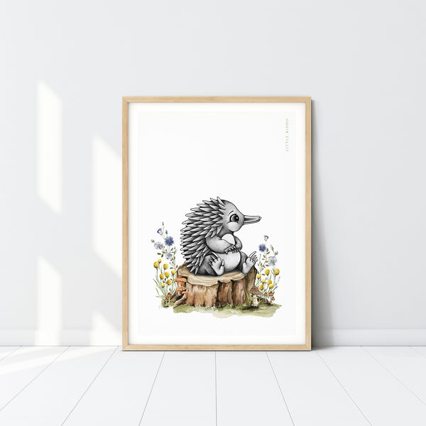 Sticks the Echidna Kids Nursery Wall Art Print