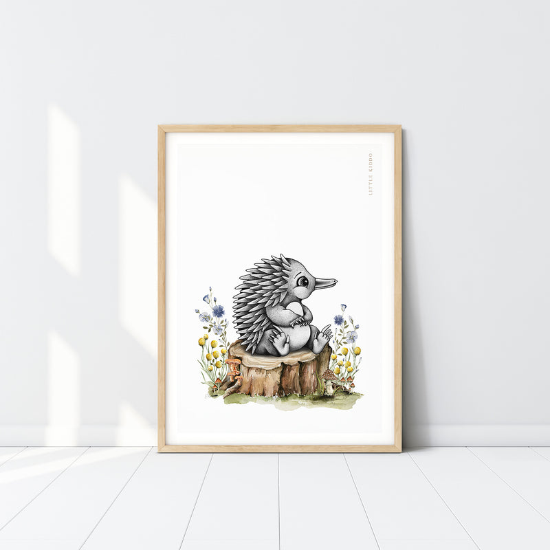 Sticks the Echidna Kids Nursery Wall Art Print