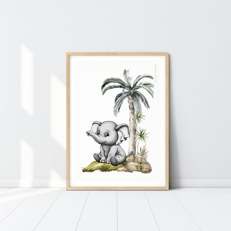 Marshall the Elephant Kids Nursery Wall Art Print