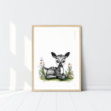Echo the Deer Kids Nursery Wall Art Print