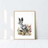 Junior the Kangaroo Kids Nursery Wall Art Print