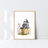 Taco the Kookaburra Kids Nursery Wall Art Print