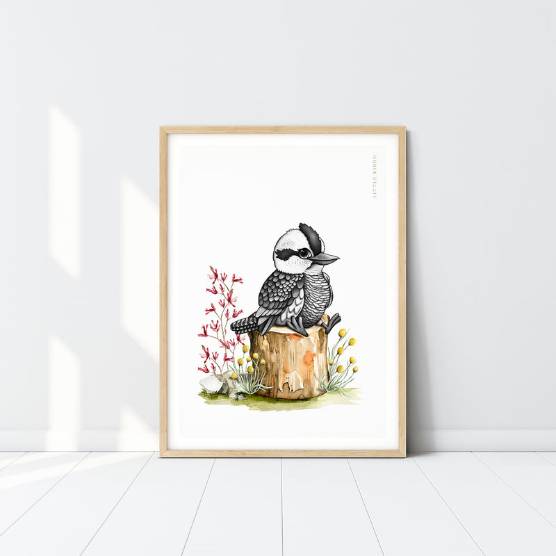 Taco the Kookaburra Kids Nursery Wall Art Print
