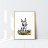 Boo the Bunny Kids Nursery Wall Art Print