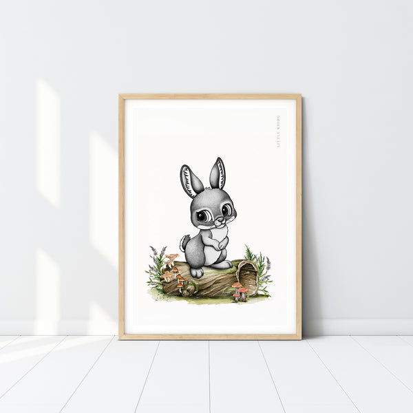 Boo the Bunny Kids Nursery Wall Art Print