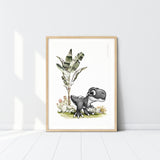 Rex the T-Rex Kids Nursery Wall Art Print