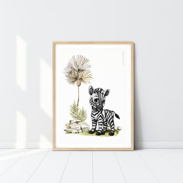 PJ the Zebra Kids Nursery Wall Art Print